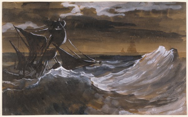 Théodore Géricault, Sailboat on a Raging Sea, about 1818 – 1819