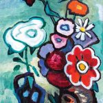 Gabriele Munter, Blumen Mit Wisser Rose, 1950