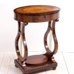 Biedermeier sewing table with lyre base