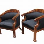 Pair of Biedermeier barrel-back bergeres, 1820s