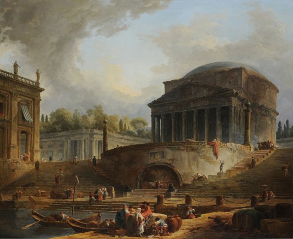 Hubert Robert, Le Panthéon avec le port de Ripetta, Salon of 1767