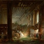 Hubert Robert, A hermit praying in the ruins of a temple, c. 1760