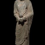 Lohan holding lotus on pedestal, China, Tang Dynasty, 618–907