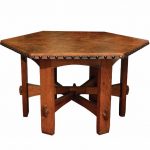 Charles Rohlfs, leather-top table.