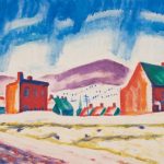 Oscar Bluemner, Paterson, New Jersey (Houses and Mountain), 1912–13