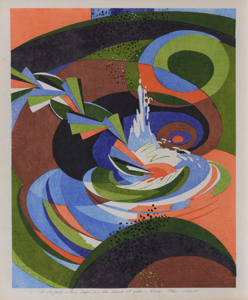 Stanton Macdonald-Wright, Haiga Portfolio, An Old Pond, a Frog Leaps in the Sound of Water,