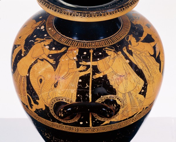 Greek, Attic, attributed to the Berlin Painter, Red- figure stamnos of special shape