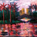 Carlos Almaraz, Echo Park Bridge at Night, 1989.