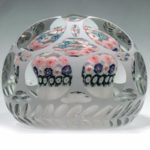 Concentric millefiori mushroom paperweight with facets, New England Glass Company