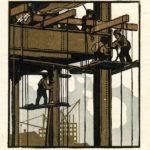 Gustave Baumann, The Builders aka From My Studio Window