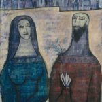 F.N. Souza, Two Saints in a Landscape, 1961