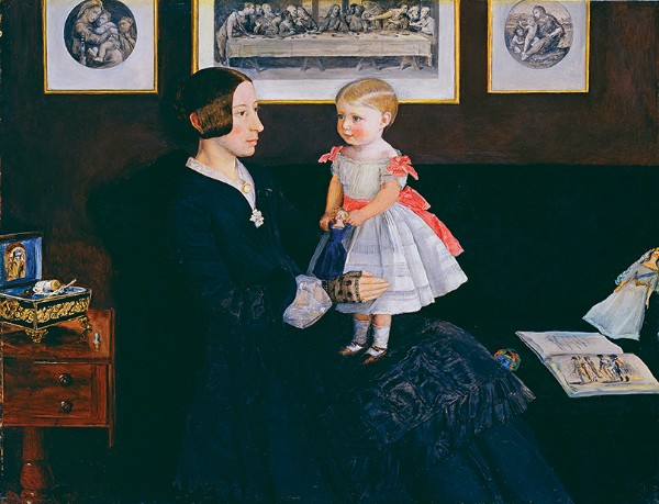John Everett Millais, Mrs James Wyatt Jr and her daughter Sarah, about 1850