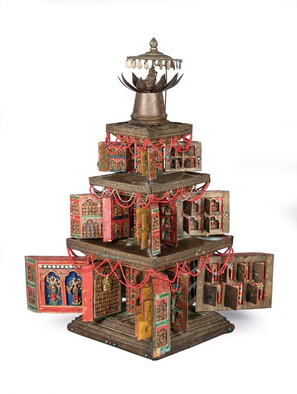 Portable Shrine (Tashi Gomang) of Padmasambhava’s Palace on the Copper-Colored Mountain