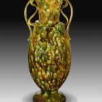 George Ohr, Very tall, mottled two-handled vase, 1895