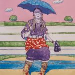 T. C. Cannon, Waiting for the Bus (Anadarko Princess), 1977
