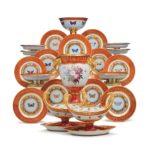 Selections from a Sevres Porcelain Dessert Service from the “Marly Rouge” Service made for Napoleon Iere