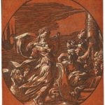 Attributed to Antonio da Trento or Niccolò Vicentino, after Parmigianino, printed by the Vicentino workshop, Circe Drinking (Circella), circa 1540s