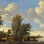 Salomon van Ruysdael River Landscape with Ferry, 1649