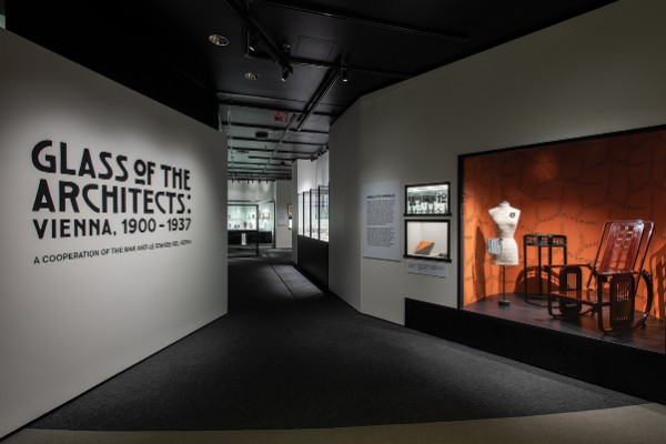 Installation view of “Glass of the Architects: Vienna, 1900–1937”