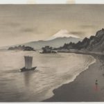 Ohara Koson, Evening Scene with Sail Boats and Mt. Fuji, 1900s