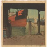 Kawase Hasui, Ferryboat Landing at Tsukishima, from the series Twelve Months of Tokyo, 1921