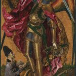 Bartolomé Bermejo, Saint Michael Triumphant over the Devil with the Donor Antoni Joan, 1468