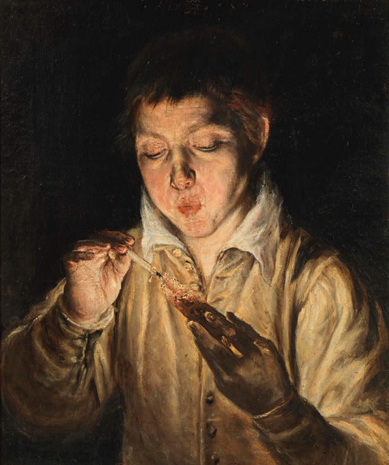 El Greco, Boy Blowing on an Ember, 1571–72