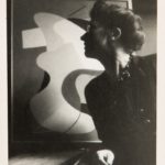 Alice Trumbull Mason with her painting The Yellow Ochre Ground (1942)