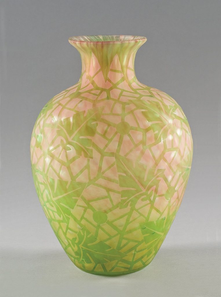 Frederick Carder, designer, Steuben Division, Corning Glass Works, manufacturer, Vase in the Boothbay Pattern, about 1925