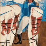 Jacob Lawrence, Thousands of American citizens have been torn from their country and from everything dear to them: they have been dragged on board ships of war of a foreign nation. —Madison, 1 June 1812, Panel 19, 1956