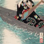 Tsukioka Yoshitoshi, How hopeless it is, it would be better for me to sink beneath the waves; perhaps then I could see my man from the Moon Capital – Ariko, 1886