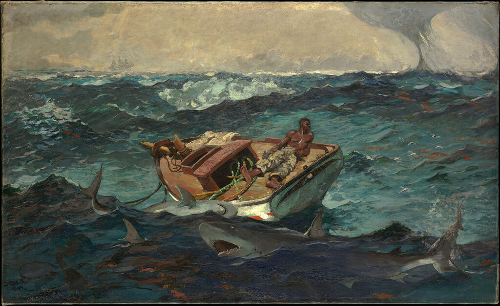 The Gulf Stream, 1899. Oil on canvas, 28 1⁄8 x 49 1⁄8 in.
The Metropolitan Museum of Art, Catharine Lorillard Wolfe Collection, Wolfe Fund, 1906 (06.1234). Photo courtesy of The Metropolitan Museum of Art
