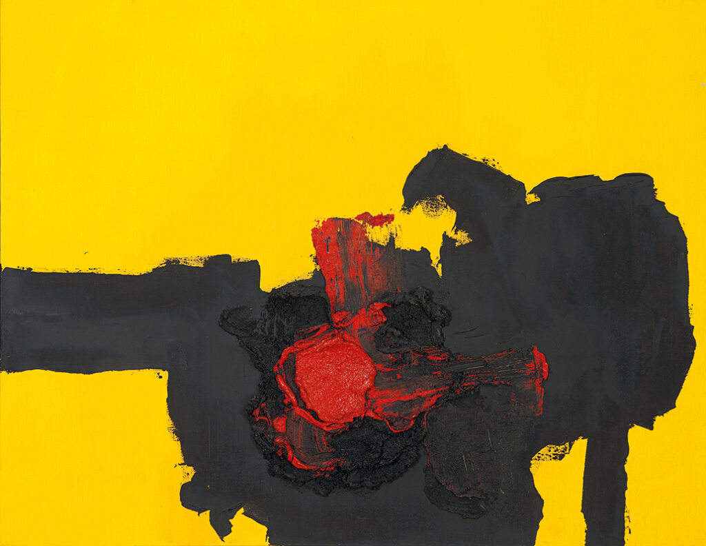 Luis Feito, Number 460-A (Número 460-A), 1963, oil and sand on canvas, 35 x 45 3⁄8 in. 
Colección Fundación Juan March, Museo de Arte Abstracto Español, Cuenca, 0220P. © 2023 Artists Rights Society (ARS), New York / VEGAP, Madrid. Photo by Santiago Torralba.