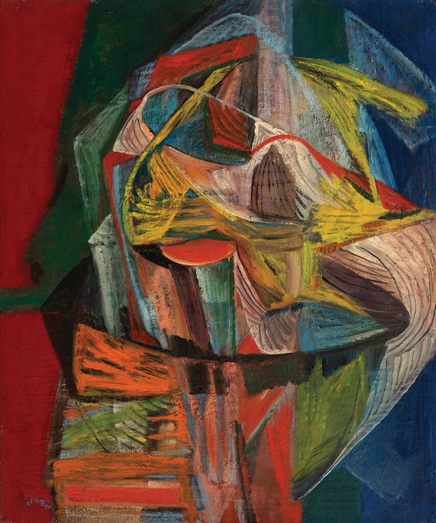 Mummer #3129, 1948, oil on canvas, 30 x 25 in.
Courtesy of The Estate of Norman Carton and Hollis Taggart, New York.