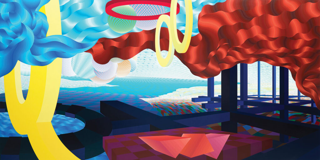 Eagle Rock IV, 2004, acrylic on canvas, 180 x 360 in.
© Al Held Foundation, Inc. Photo © White Cube (Ollie Hammick).